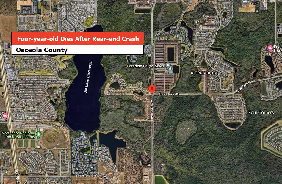 2-year-old boy dies after woman rear ends charter bus in Osceola County, FHP says