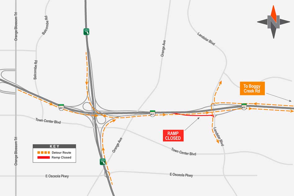 Central Florida Expressway Authority Announces  SR 417 Road and Ramp Closures