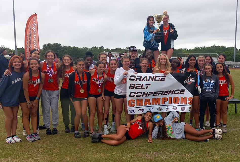 Harmony Longhorn Seniors Go Out as Orange Belt Conference Track Champions