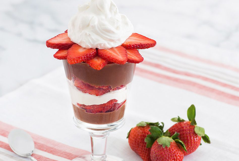 Florida Strawberries with White and Dark Chocolate Mousse, it’s Positively Delicious!