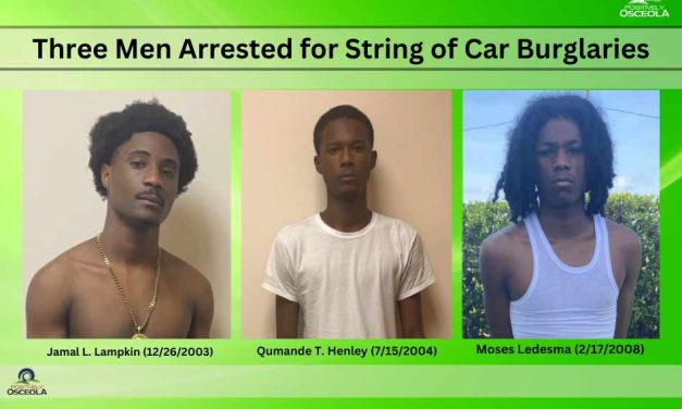 Osceola and Orange Counties Sheriff Offices work together to arrest three men involved in a string of car burglaries