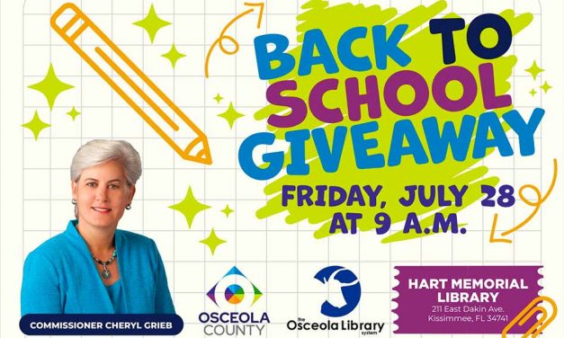 Osceola County Vice Chair, District 4 Commissioner Cheryl Grieb to host Back to School Backpack at Kissimmee Hart Memorial Library