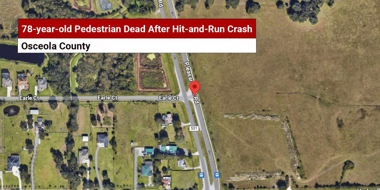 78-year-old pedestrian dead after hit-and-run crash early Sunday morning in Osceola County, FHP says