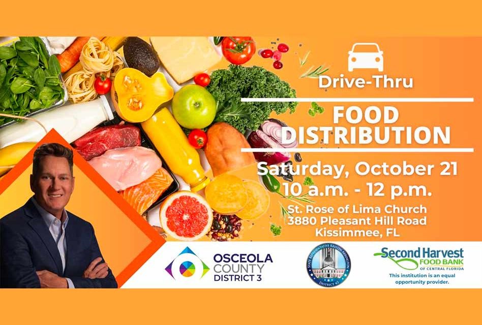District 3 Osceola County Commissioner Brandon Arrington to Lead Drive-Thru Food Distribution Saturday October 21