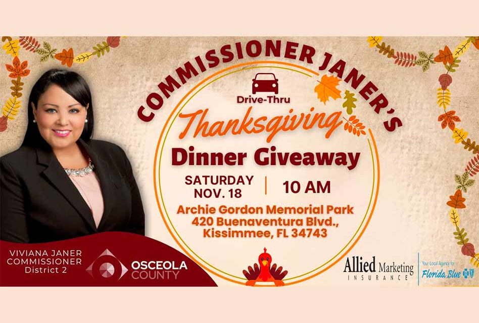 Osceola Commissioner Viviana Janer to Host Thanksgiving Dinner Giveaway Saturday November 18