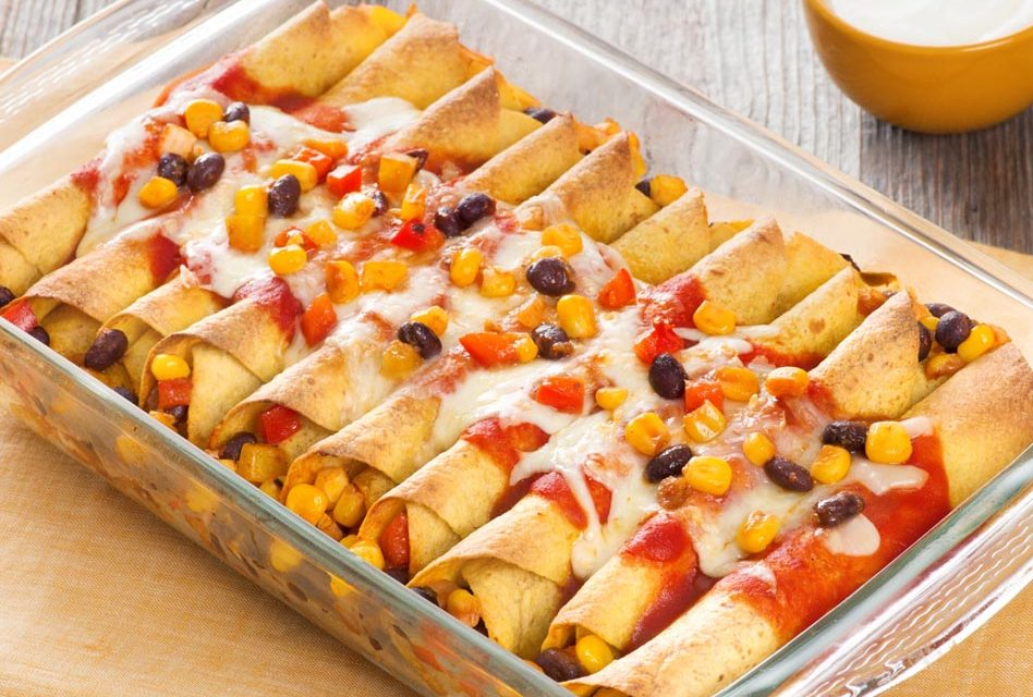 Florida Fiesta: Scrumptious Sweet Corn, Avocado, and Black Bean Enchiladas