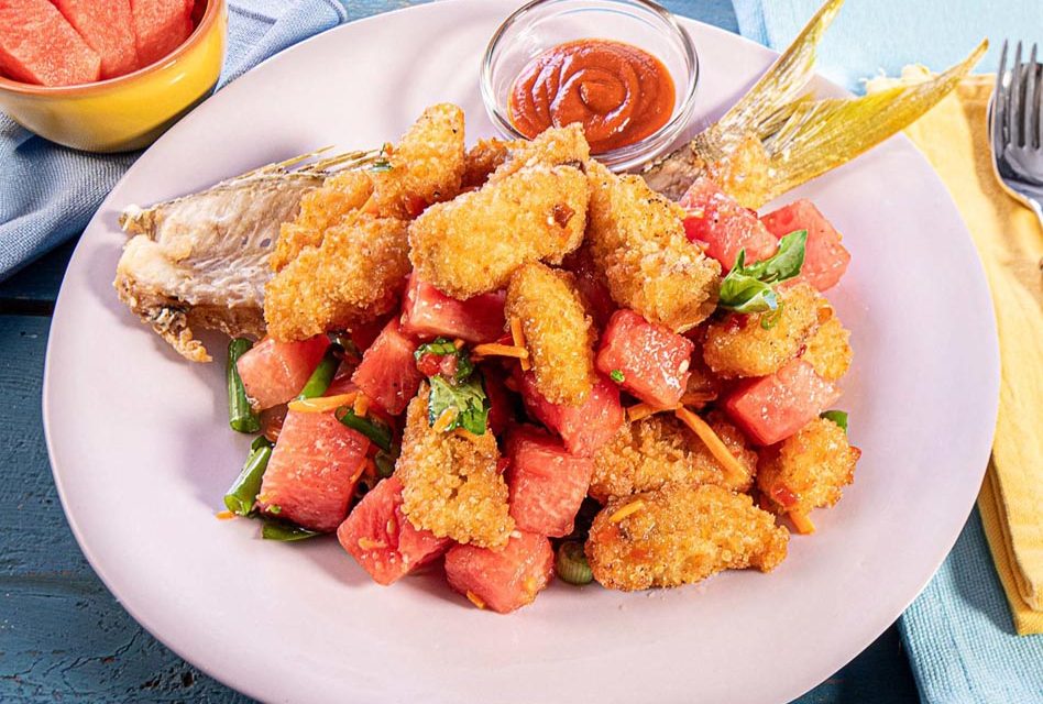 Sunshine State Snapper: Crispy Florida Fish with Watermelon and Sweet Chili Fusion
