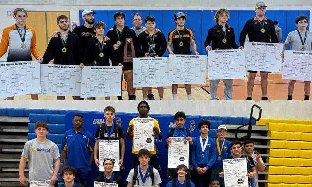 Osceola Kowboys, Harmony Longhorns Dominate District Wrestling Tournaments