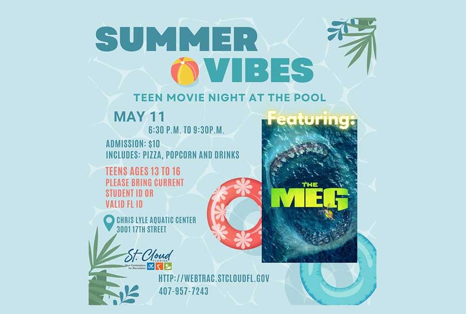 City of St. Cloud’s Summer Vibes Teen Movie Night at the Pool: Catch The Meg This Saturday!