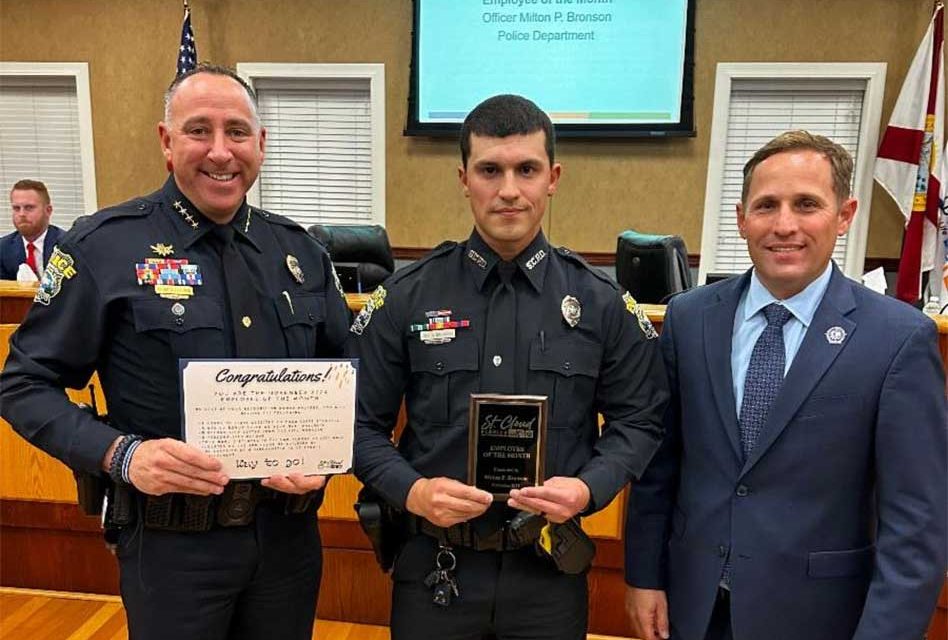 St. Cloud Police Officer Milton P. Bronson Honored as Employee of the Month for Outstanding Dedication to Public Safety