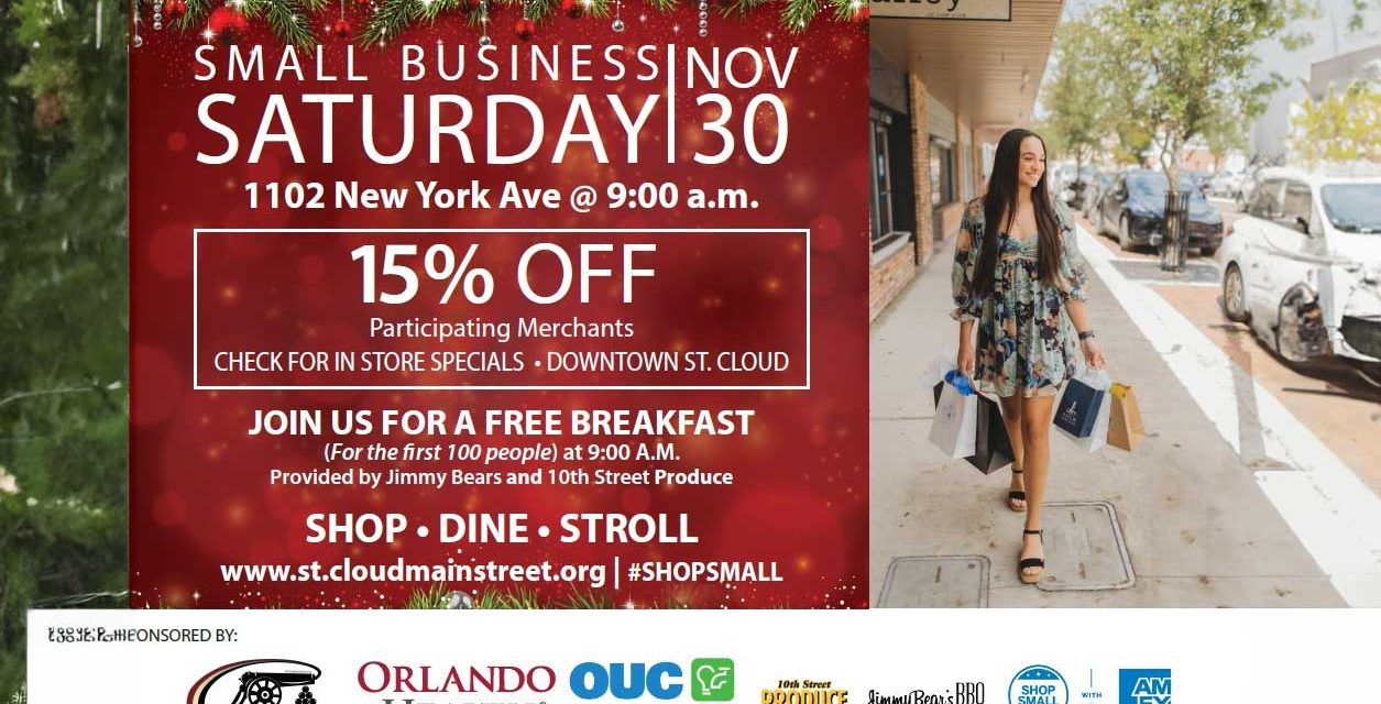 Experience Celebrate Small Business Saturday Today in Downtown St. Cloud with Discounts and Early Free Breakfast!