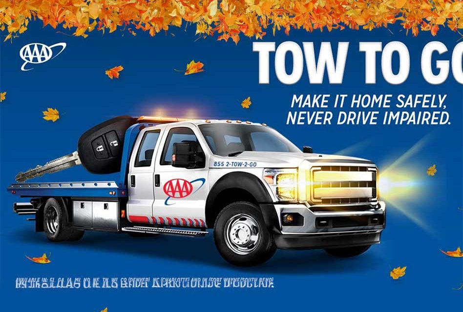 Holiday Driving Safety: Drink Responsibly, Plan Ahead, and Use AAA’s Tow to Go or Other Options for a Safe Ride Home