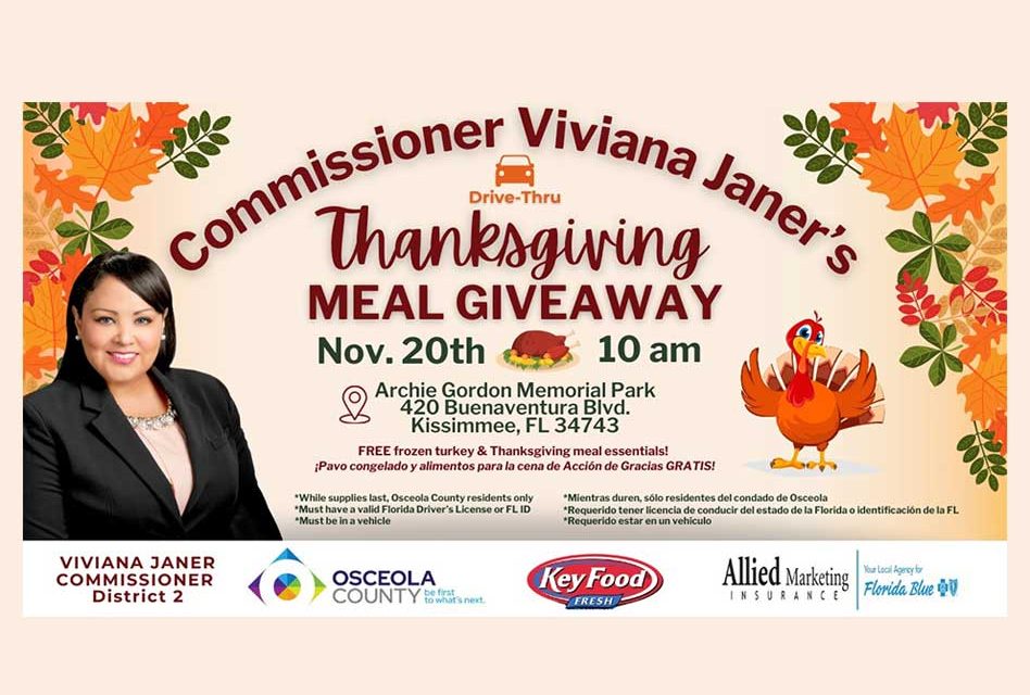 Osceola County Commissioner Viviana Janer to Host Drive-Thru Thanksgiving Meal Giveaway for Osceola Residents