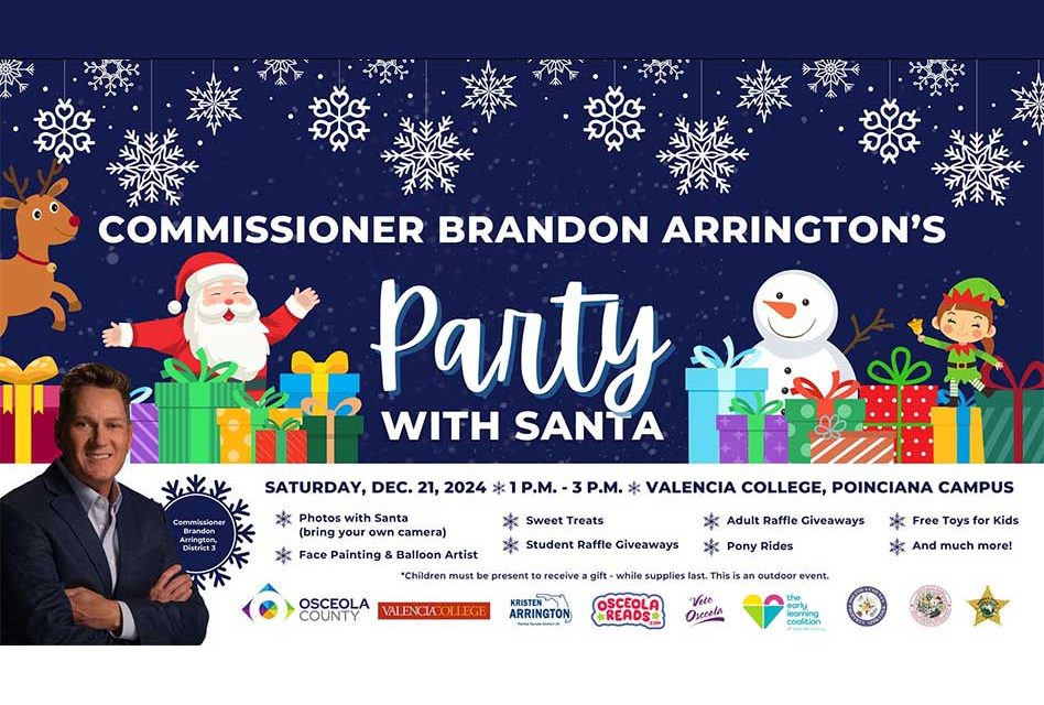 Join Commissioner Brandon Arrington for a Magical ‘Party with Santa’ in Poinciana on Saturday