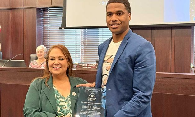 Osceola County Honors  LaVell D. Monger with Lieutenant Lloyd Burton Jr. Service Award