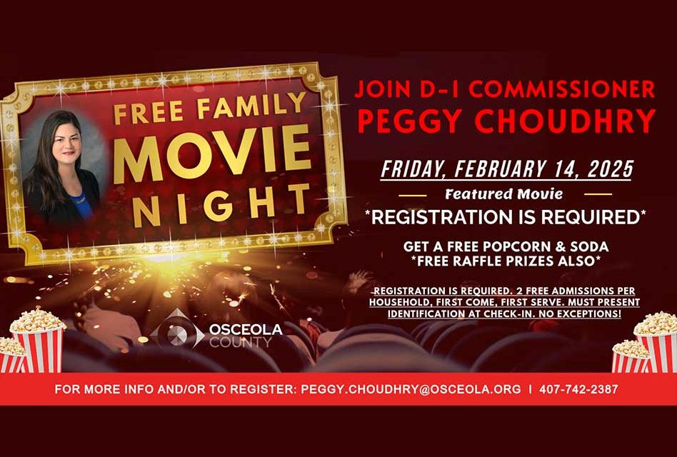 Free Family Movie Night in Kissimmee Hosted by Commissioner Peggy Choudhry Promises Fun for All Ages