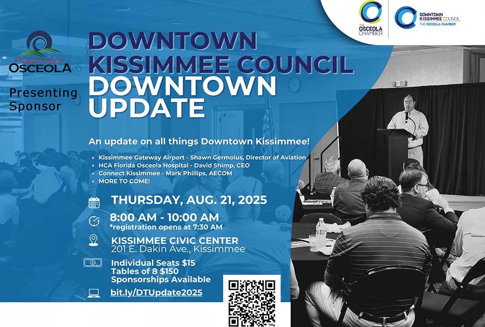 Community Invited to Kissimmee Downtown Update for Insights on City’s Future, with Presenting Sponsor Positively Osceola