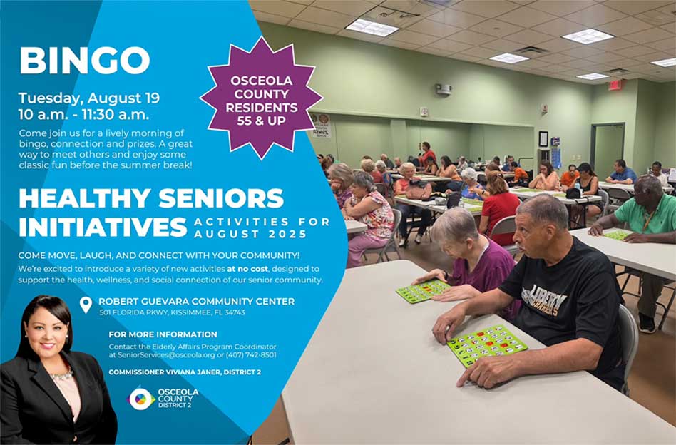 Bingo, Community, and Healthy Living Await Osceola County Seniors at Robert Guevara Community Center Tuersday