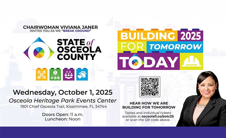 Chairwoman Viviana Janer to present Osceola County’s annual State of the County Oct. 1: “Building for Tomorrow, Today”