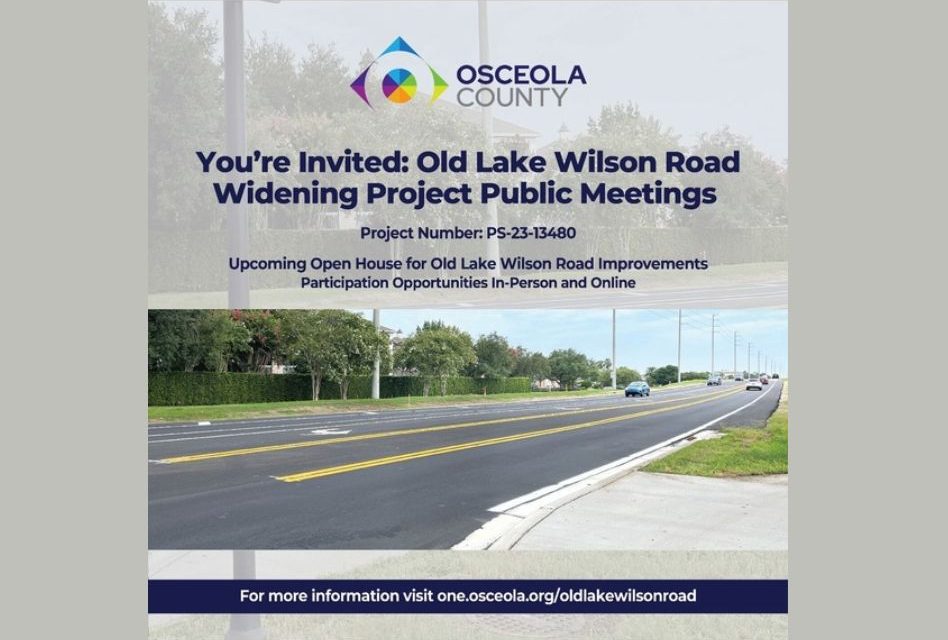 Old Lake Wilson Road Widening: Osceola County Sets Oct. 22–23 Public Meetings on Design Plans