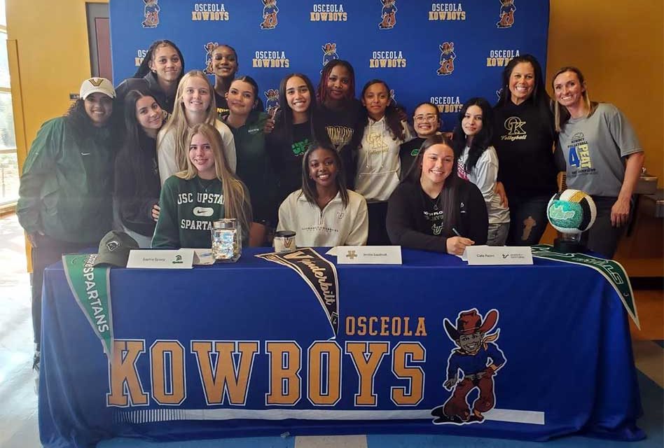 Osceola Lady Kowboys Volleyball Standouts Palmi, Southall, and Spivey Sign Division I Scholarships After Historic Season