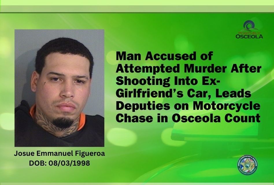 Man Accused of Attempted Murder After Shooting Into Ex-Girlfriend’s Car, Leads Osceola Deputies on Motorcycle Chase