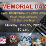 St. Cloud to Honor Fallen Heroes at Mount Peace Cemetery Memorial Day Ceremony on Monday, May 25