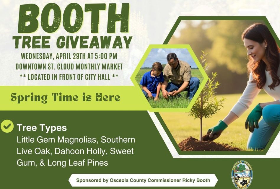 Free Tree Giveaway Set for April 29 at Downtown St. Cloud Monthly Market, Hosted by County Commissioner Ricky Booth