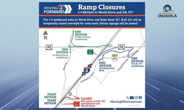 Nightly I-4 Ramp Closures Underway, Impacting Access to World Drive and S.R. 417 Through April 17