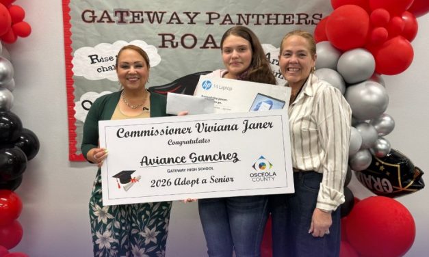 Commissioner Viviana Janer Celebrates Gateway High Senior During Adopt a Senior Event