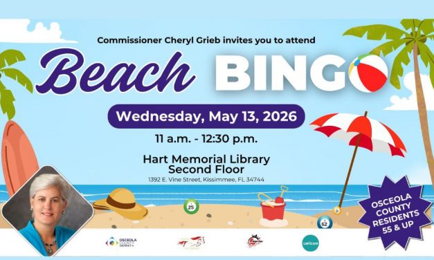 Commissioner Cheryl Grieb to Host “Beach Bingo” Event at Hart Memorial Library for Osceola County Residents 55 and Up