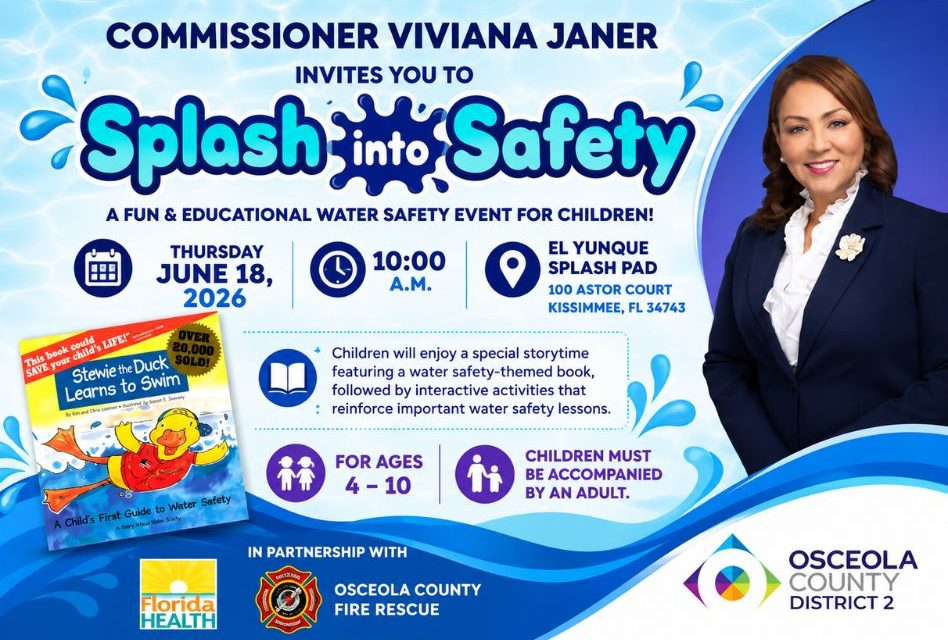Commissioner Viviana Janer to Host “Splash into Safety” Water Safety Event for Children in Kissimmee