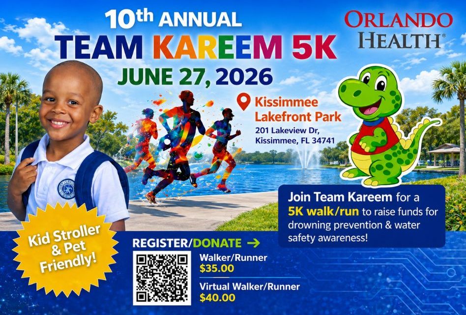 Team Kareem 5K Returns to Kissimmee This Saturday to Promote Water Safety and Prevent Drowning Tragedies