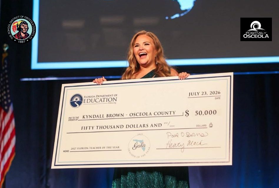 Harmony Middle School’s Kyndall Brown Named Florida’s 2027 Teacher of the Year