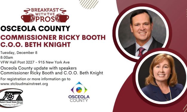 Breakfast With The Pros – Osceola County Update With Commissioner Booth and Beth Knight, C.O.O.