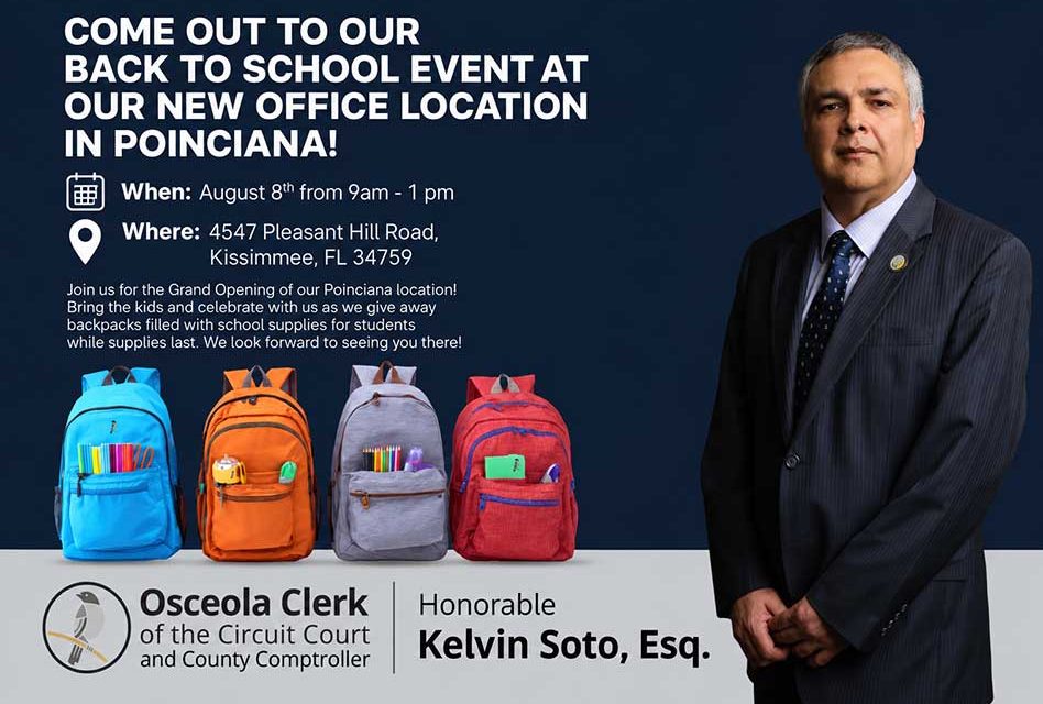 Clerk of the Court to Open New Poinciana Office with Grand Opening and Back-to-School Giveaway
