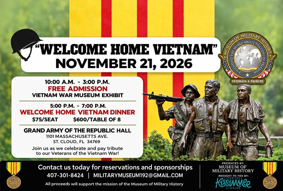 Museum of Military History to Host “Welcome Home Vietnam” Veterans Tribute November 21 in St. Cloud